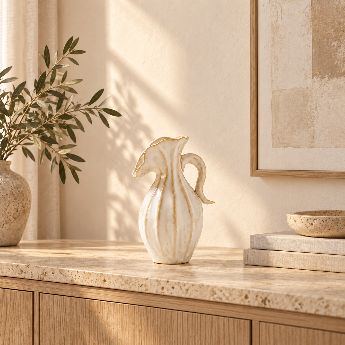 Sculptural Ceramic Pitcher Vase