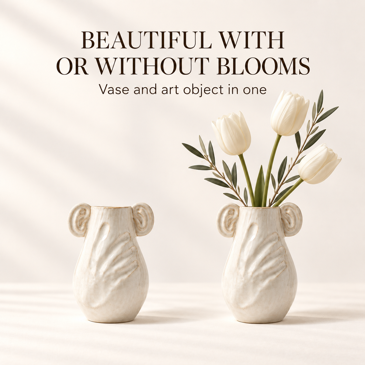 Embracing Hands Ceramic Vase