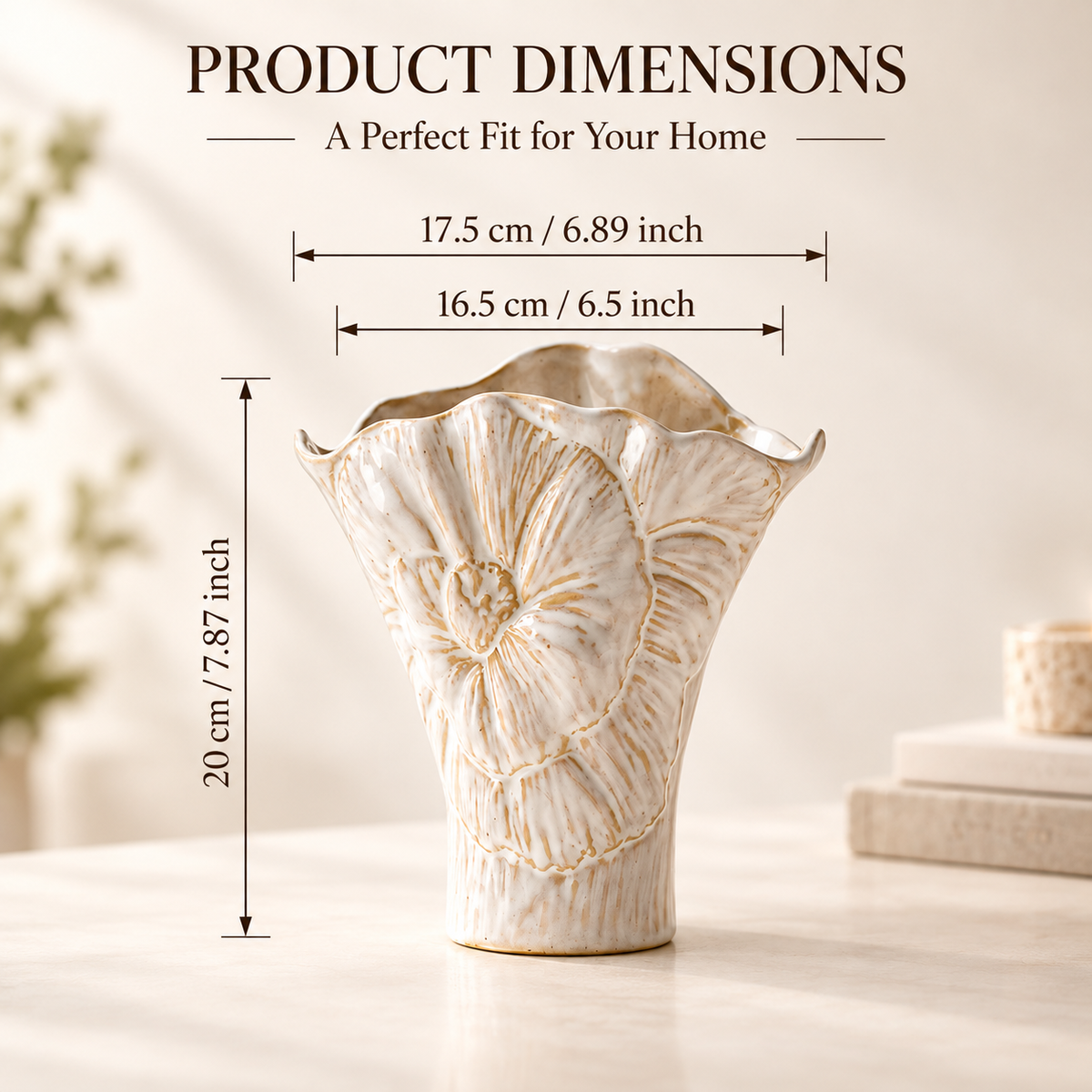 MCOIKY®Scalloped Edge Ceramic Accent