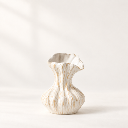 MCOIKY®Off-White Textured Accent Vase