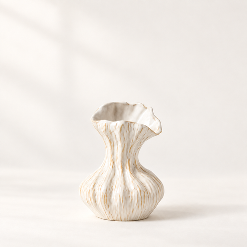 MCOIKY®Off-White Textured Accent Vase