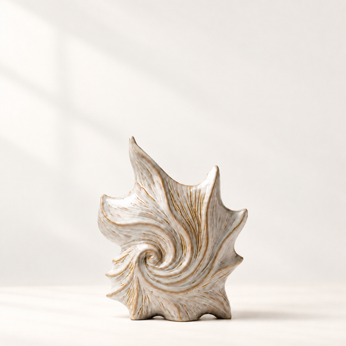 Sculptural Shell Ceramic Vase