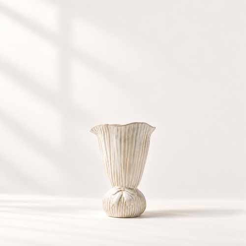 Fluted Bow Ceramic Vase