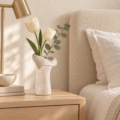 Wavy Rim Stem Styling Vase
