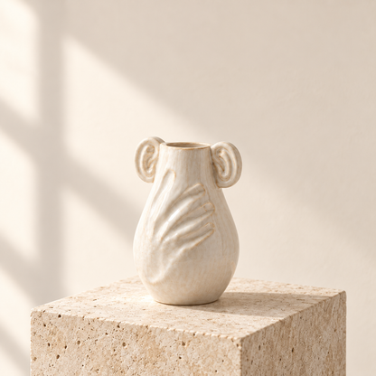 Embracing Hands Ceramic Vase