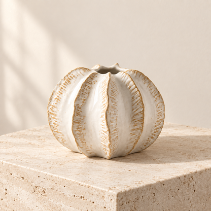 Sculptural Pumpkin Ceramic Vase