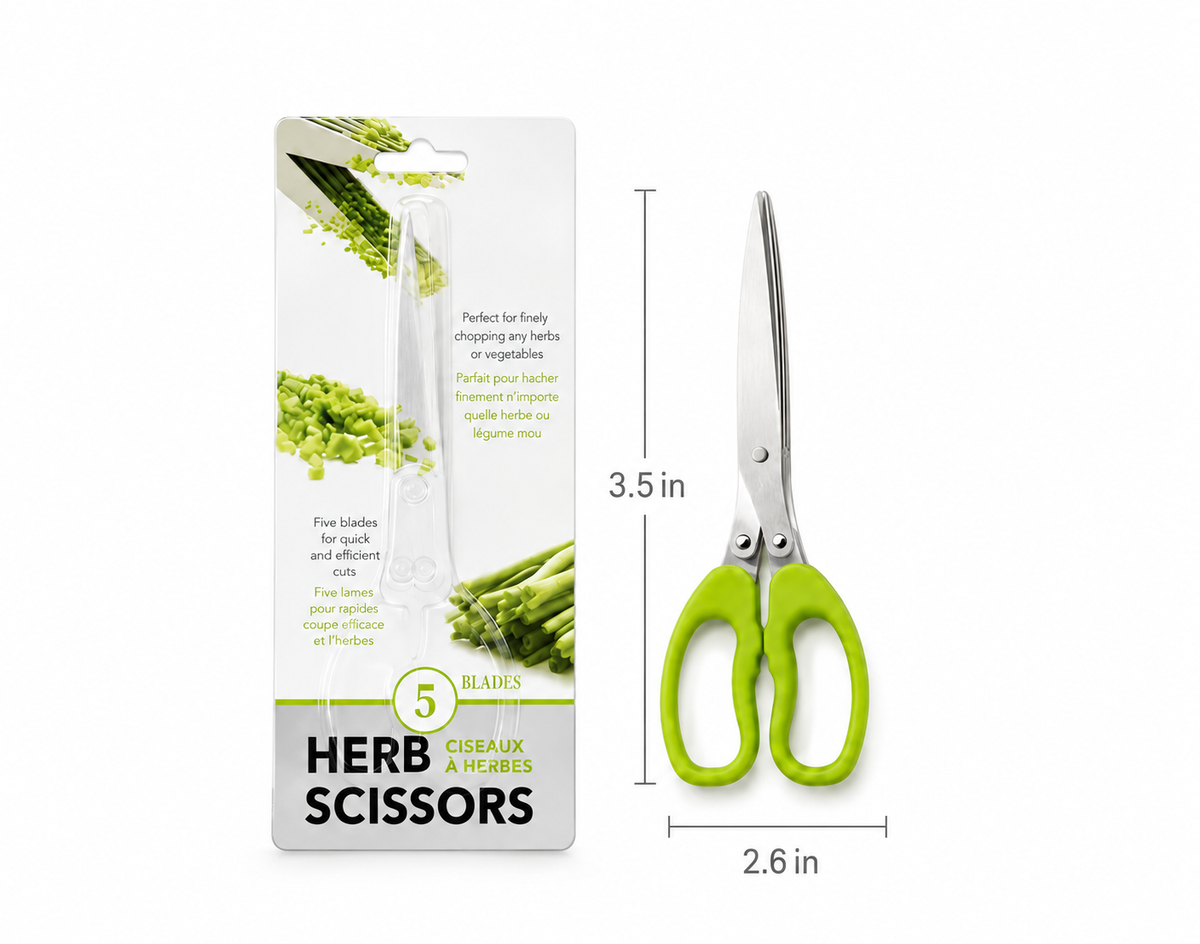 5-Layer Coriander & Herb Shears, Rust-Proof 5-Edge Kitchen Scissors, Easy-to-Clean Residue-Removal Kitchenware Utensils