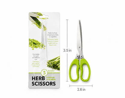 5-Layer Coriander & Herb Shears, Rust-Proof 5-Edge Kitchen Scissors, Easy-to-Clean Residue-Removal Kitchenware Utensils