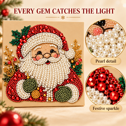 Christmas Santa Claus Pearl Art DIY Kit,  Cute 3D Diamond Painting Crafts, DIY Home Decor Wall Art, Perfect DIY Holiday Party Gift for Beginners,DIY handicrafts,Christmas gifts, birthday gifts