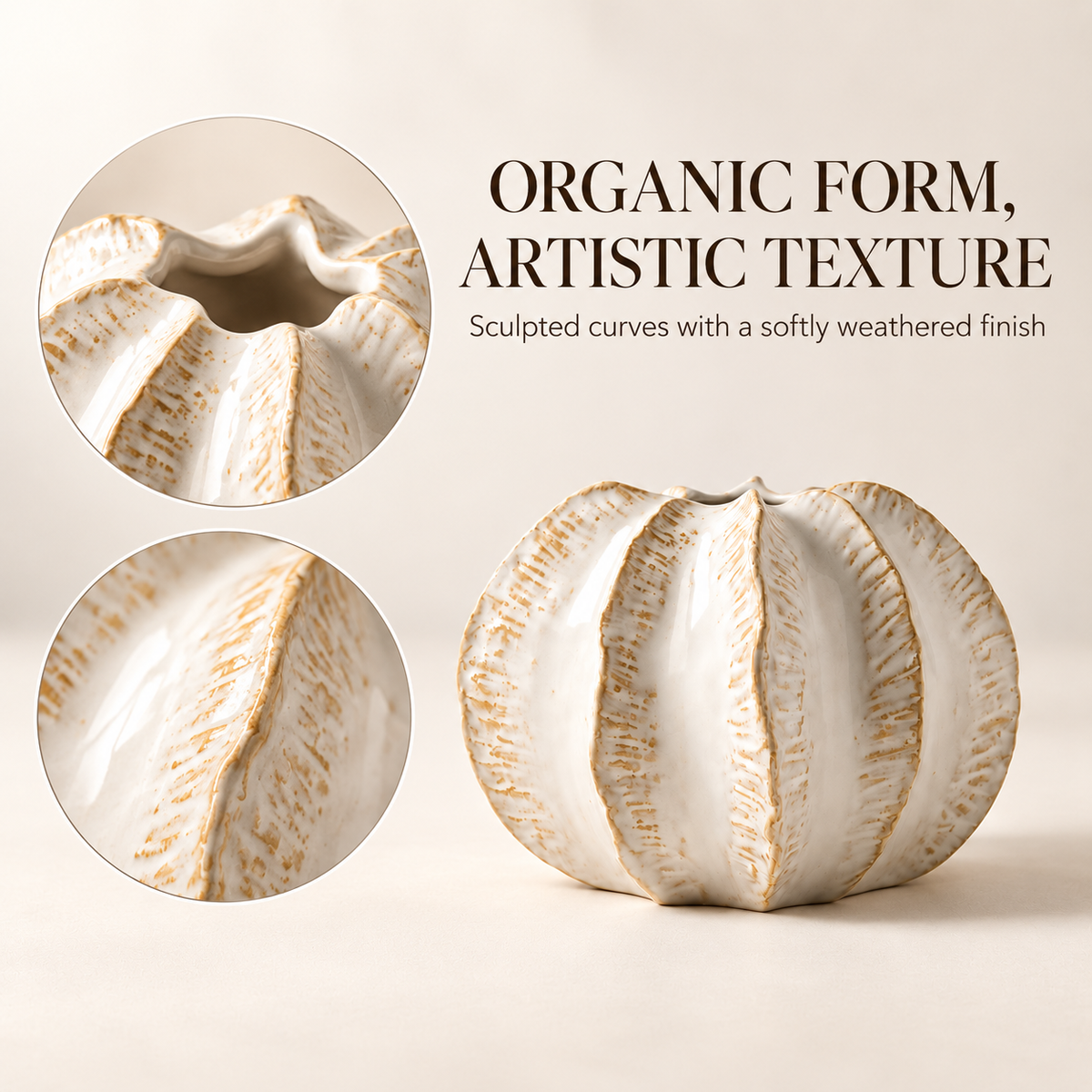 Sculptural Pumpkin Ceramic Vase