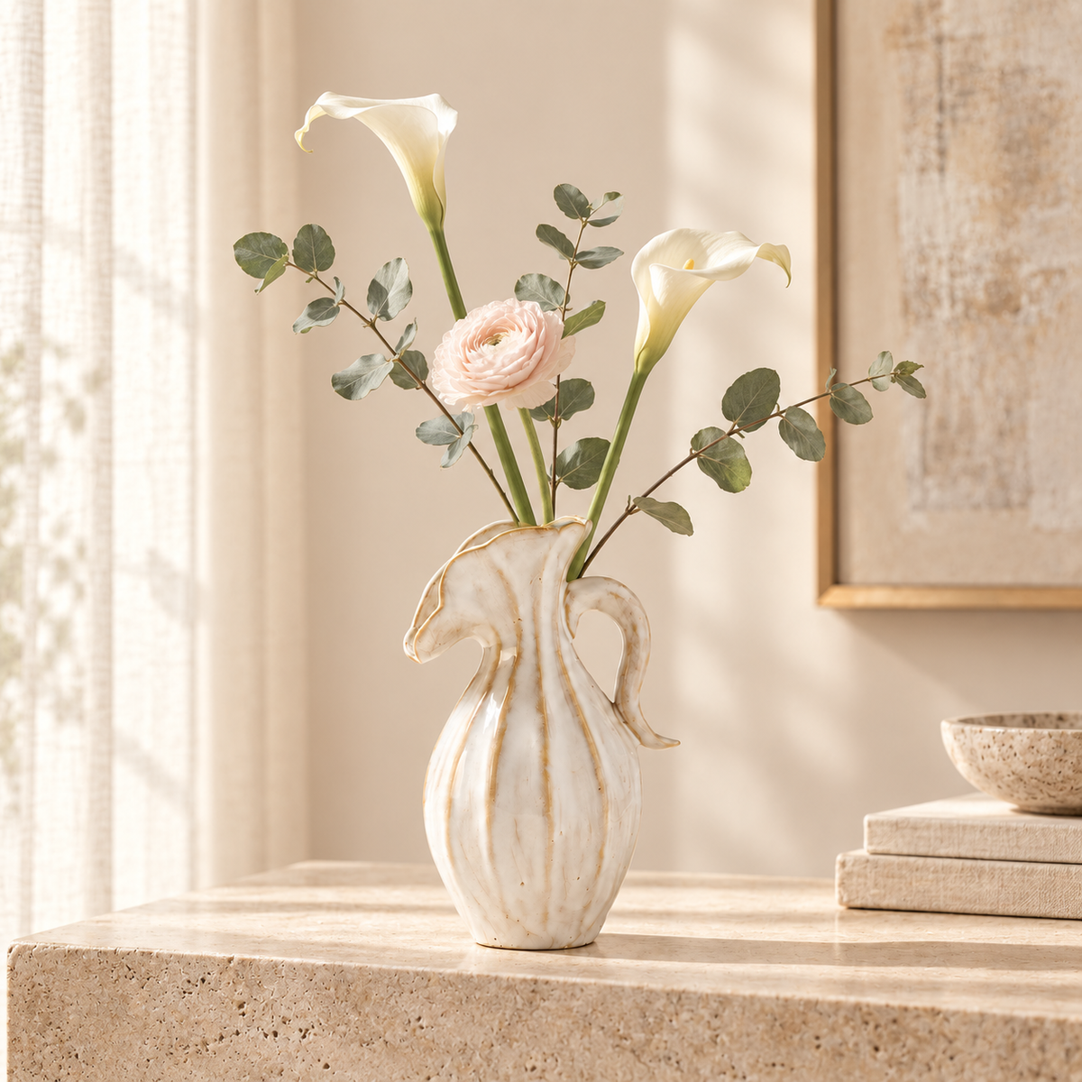 Sculptural Ceramic Pitcher Vase