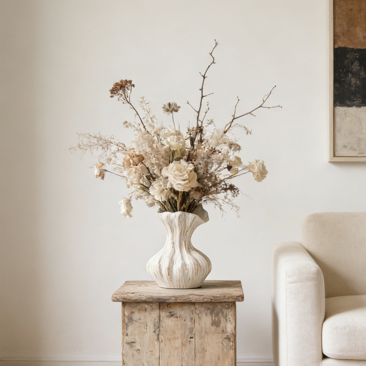MCOIKY®Off-White Textured Accent Vase