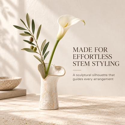 Wavy Rim Stem Styling Vase