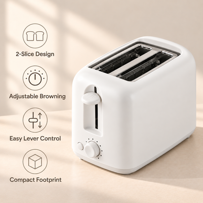 inimalist White 2-Slice Toaster