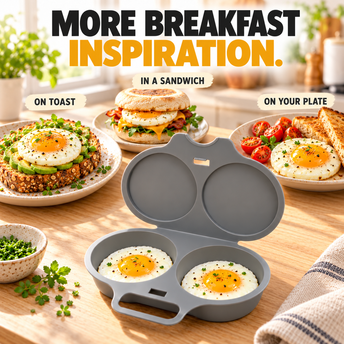 🔥BEST SELL🔥 | 2-Cup Microwave Omelette Maker – Non-Stick, Quick & Easy Breakfasts