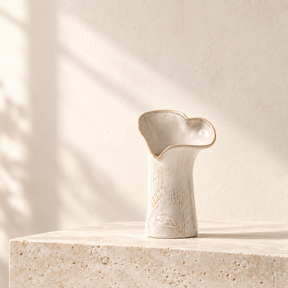 Wavy Rim Stem Styling Vase