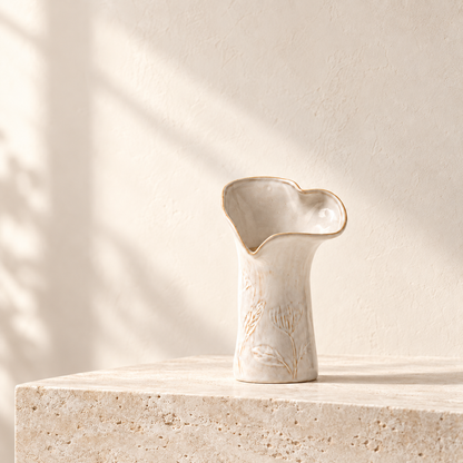Wavy Rim Stem Styling Vase