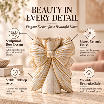 MCOIKY®Sculptural Bow Ceramic Vase