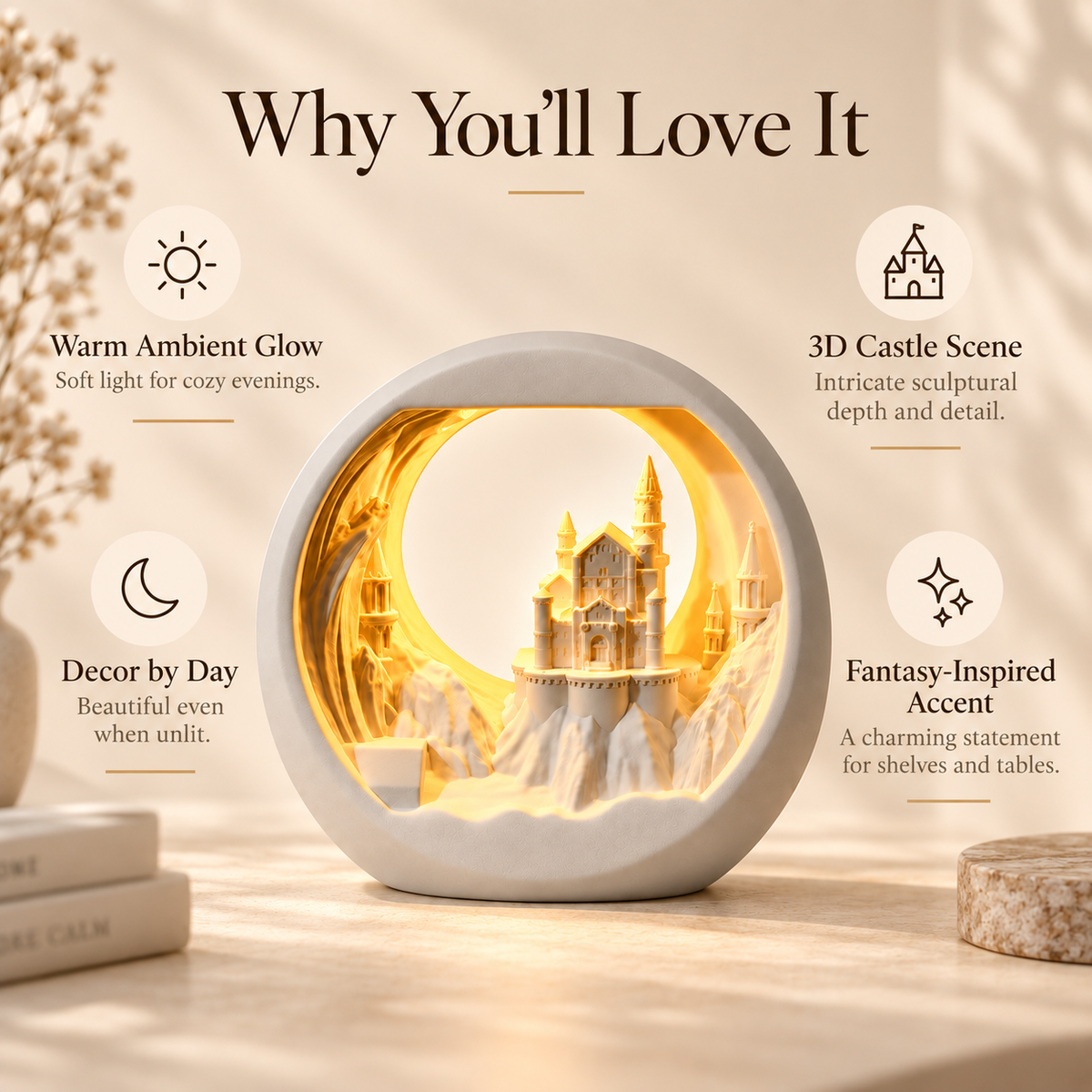 MCOIKY®Fairytale Castle 3D Sculptural Light