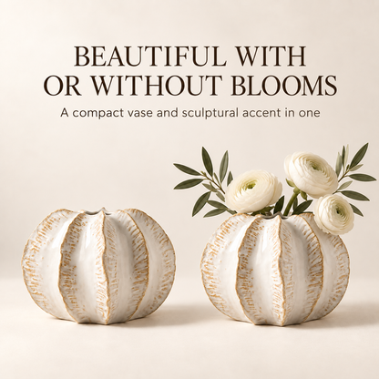 Sculptural Pumpkin Ceramic Vase