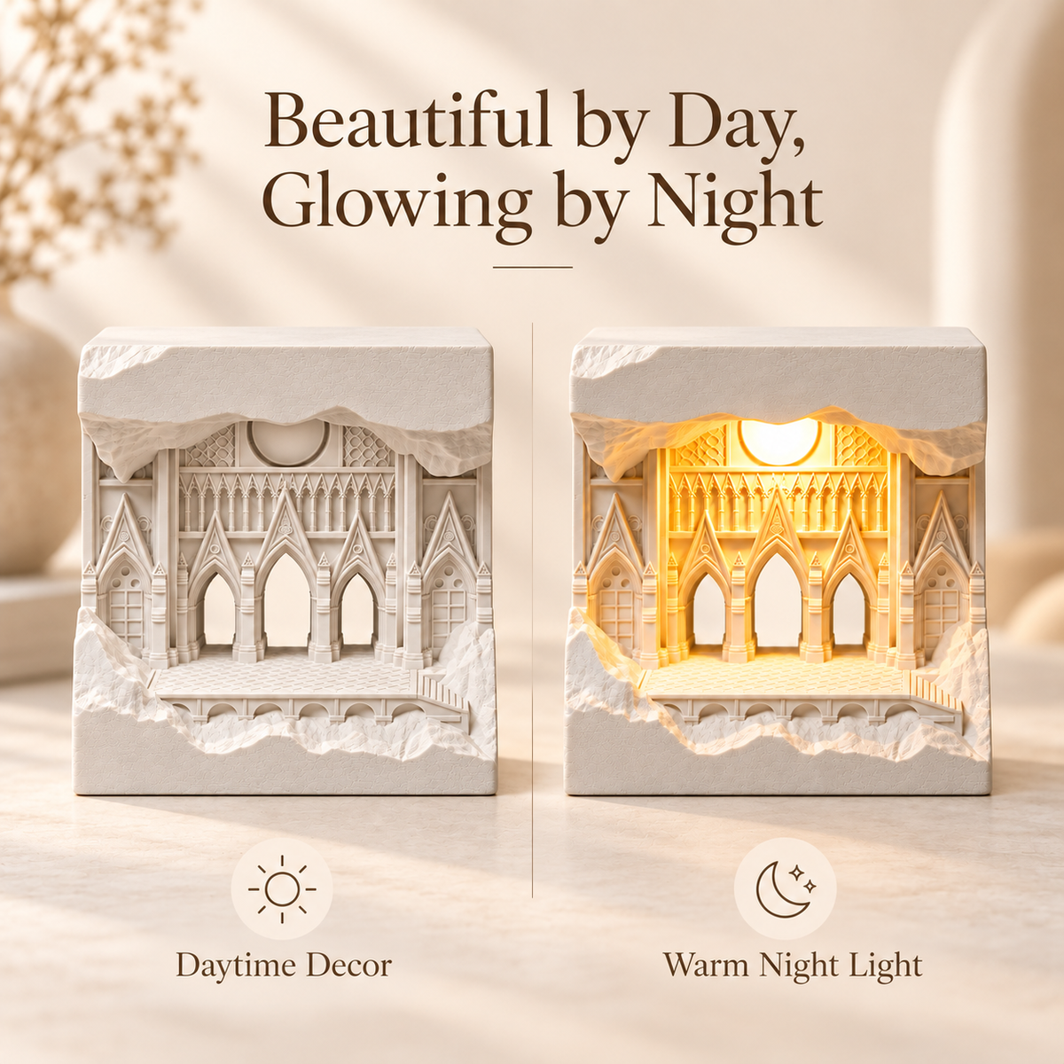 MCOIKY®Architectural Relief Cube Lamp – Warm Ambient Light