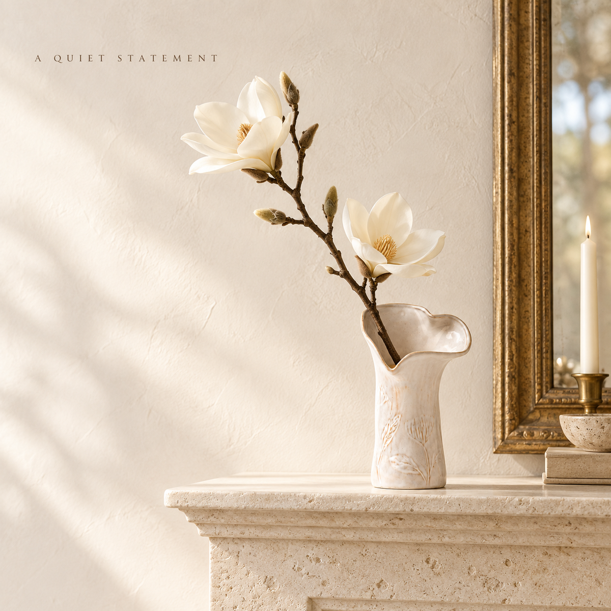 Wavy Rim Stem Styling Vase