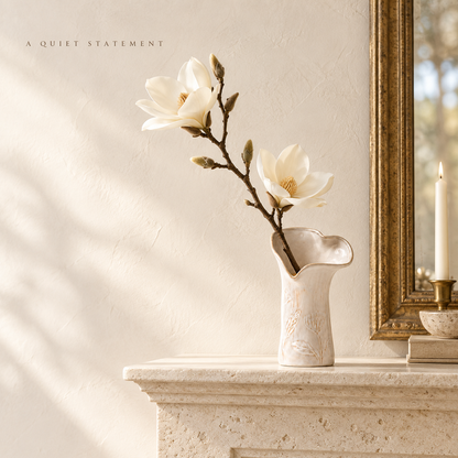 Wavy Rim Stem Styling Vase