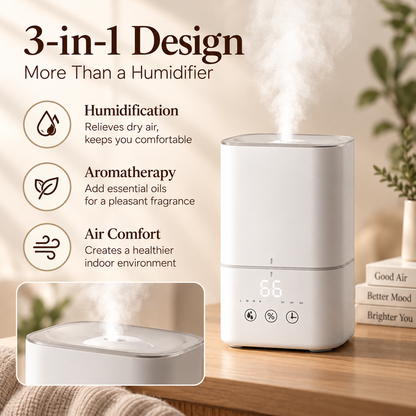 MCOIKY®Minimalist Smart Ultrasonic Humidifier – Essential Oil Compatible