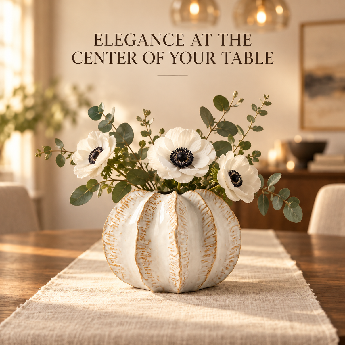 Sculptural Pumpkin Ceramic Vase