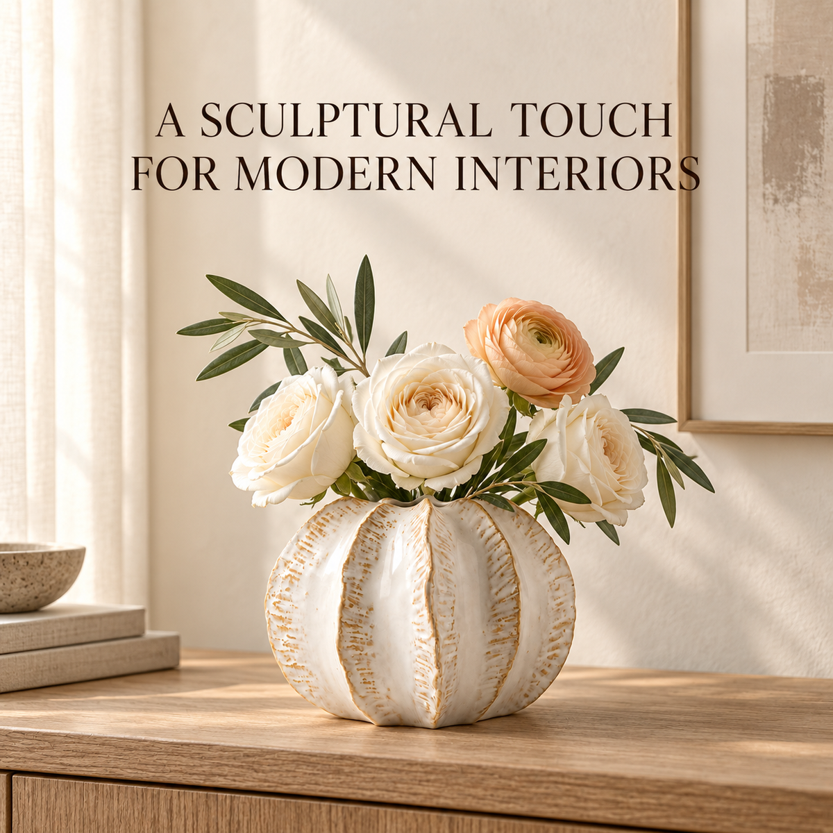 Sculptural Pumpkin Ceramic Vase