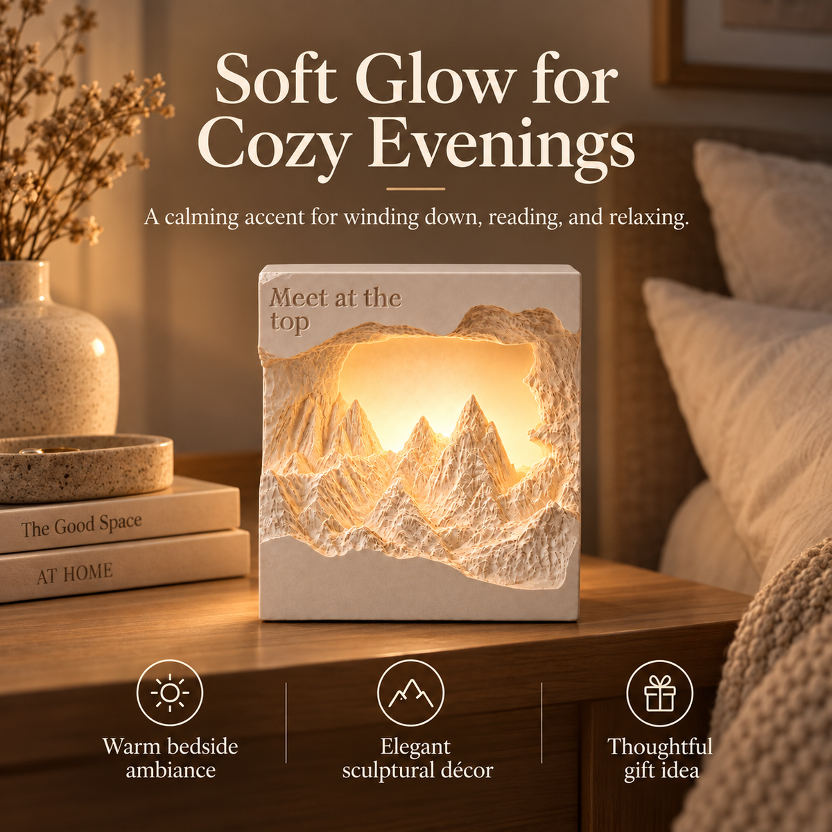 MCOIKY®"Meet at the Top" Inspirational Mountain Light