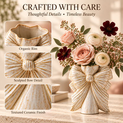 MCOIKY®Sculptural Bow Ceramic Vase