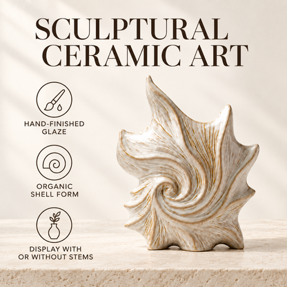 Sculptural Shell Ceramic Vase