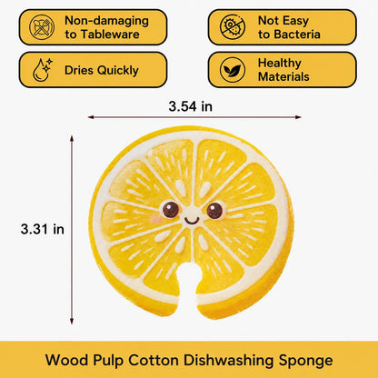 (🎃𝐇𝐚𝐥𝐥𝐨𝐰𝐞𝐞𝐧 𝐌𝐞𝐠𝐚 𝐒𝐚𝐥𝐞 )Compressed Cellulose Sponges - 3-Pack Fruit-Shaped Natural Pop-Up Kitchen Sponges, Compostable Plant-Based Non-Scratch Cleaning Tools for Dishes & Household Use