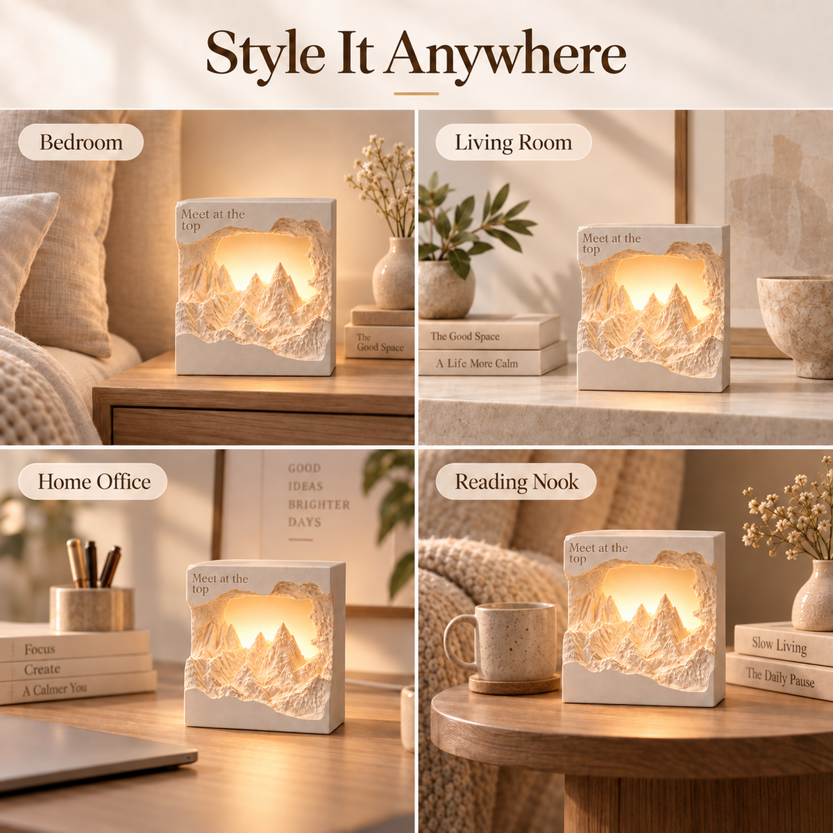 MCOIKY®"Meet at the Top" Inspirational Mountain Light