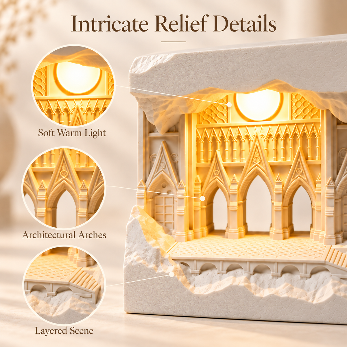 MCOIKY®Architectural Relief Cube Lamp – Warm Ambient Light