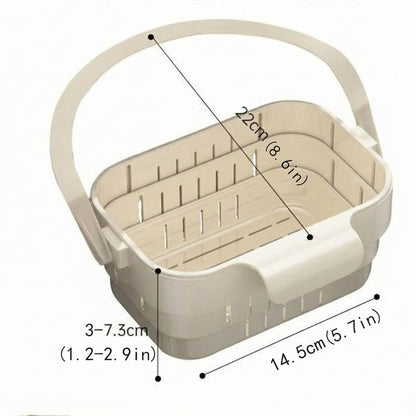 Hanging Sink Drain Basket with Removable Strainer, Over-the-Sink Kitchen Colander for Washing Fruits and Vegetables, Draining Food Scraps and Separating Wet and Dry Waste