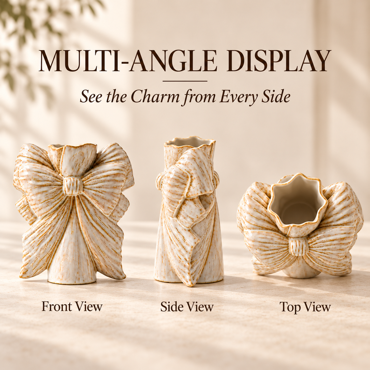 MCOIKY®Sculptural Bow Ceramic Vase