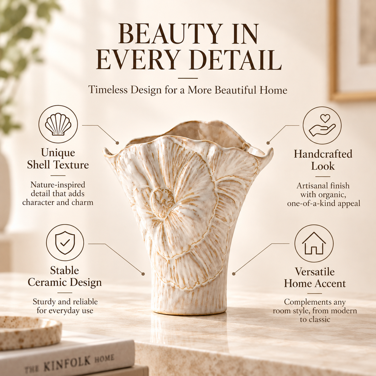 MCOIKY®Scalloped Edge Ceramic Accent