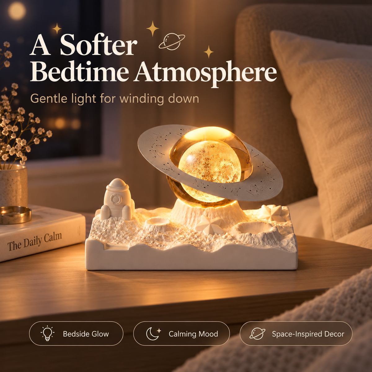 MCOIKY®Tiny Universe Crystal Sphere Lamp | Sculpted Lunar Base Light