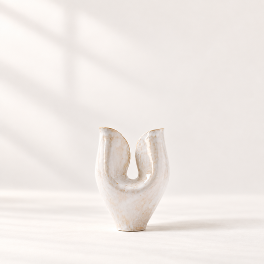 Sculptural U-Shaped Ceramic Vase
