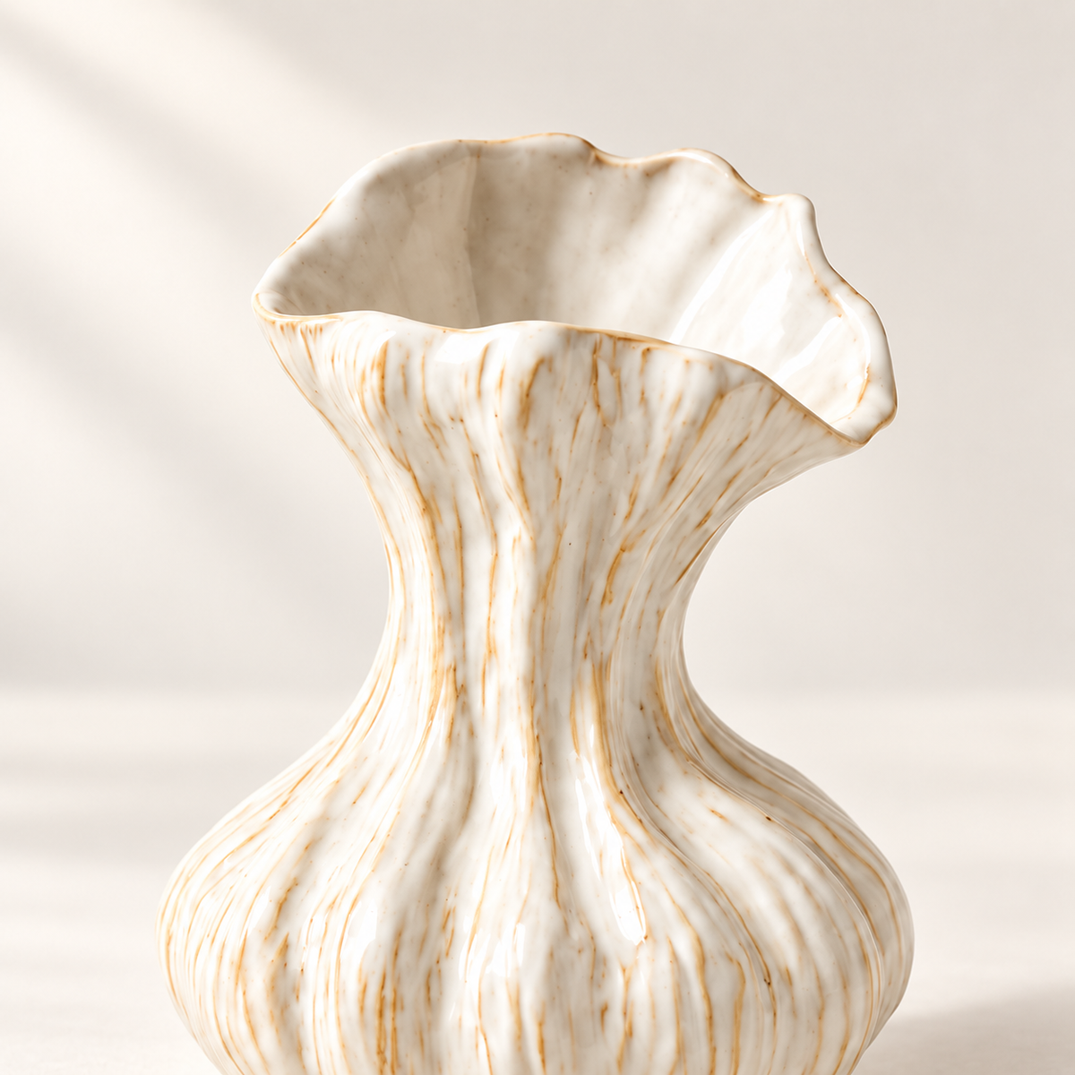 MCOIKY®Off-White Textured Accent Vase