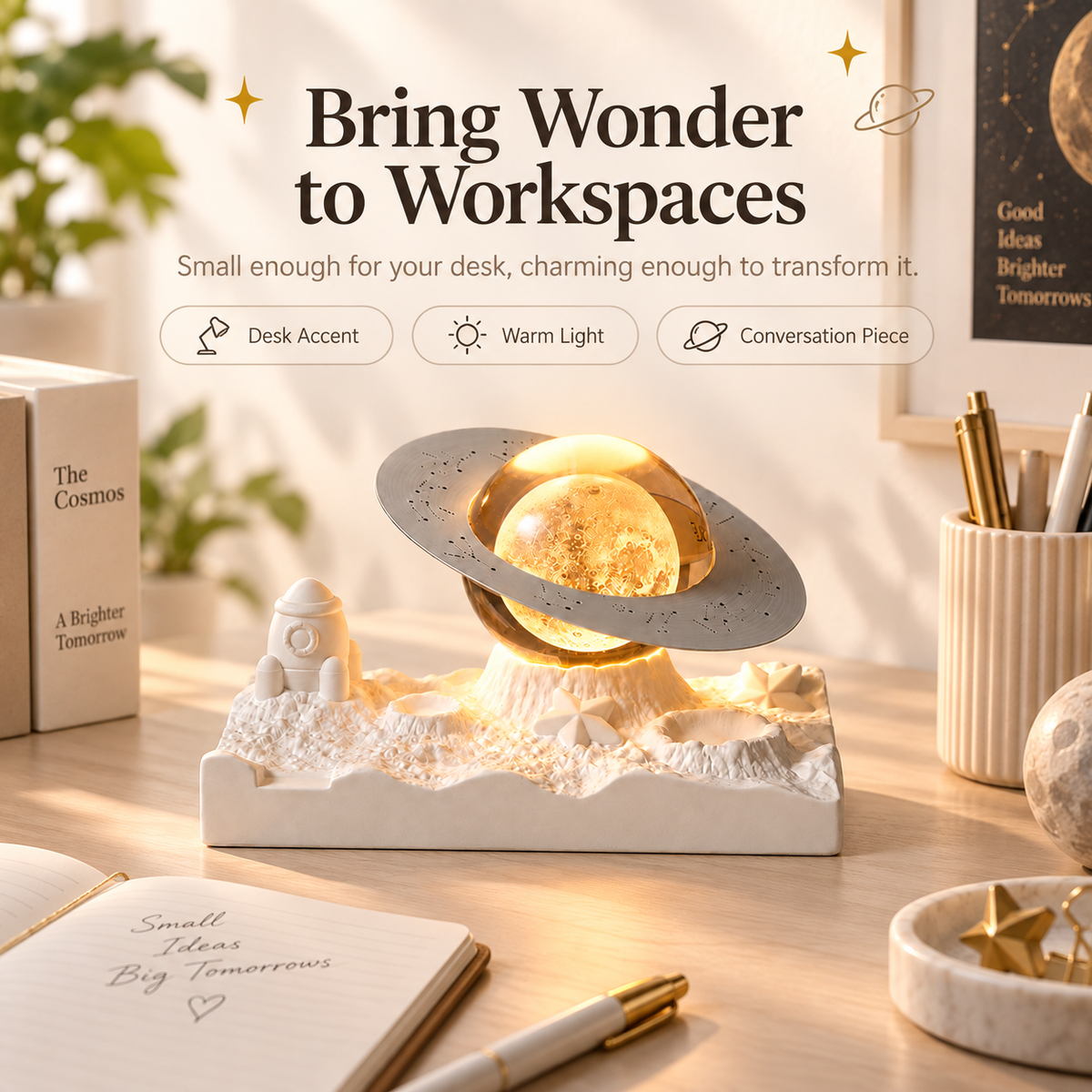 MCOIKY®Tiny Universe Crystal Sphere Lamp | Sculpted Lunar Base Light