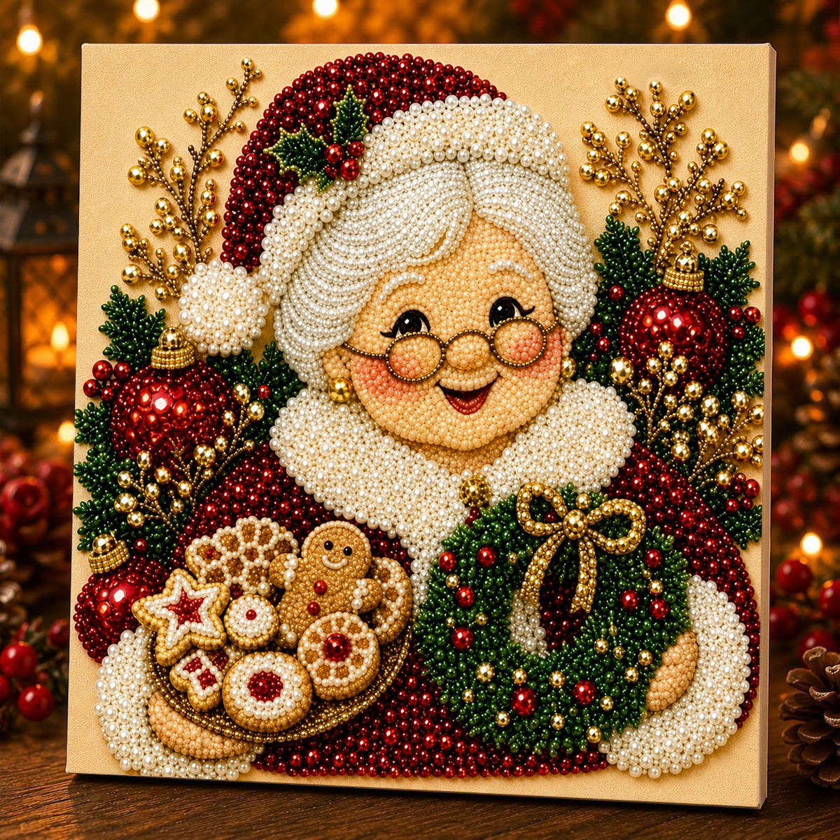 Christmas Santa Claus Pearl Art DIY Kit,  Cute 3D Diamond Painting Crafts, DIY Home Decor Wall Art, Perfect DIY Holiday Party Gift for Beginners,DIY handicrafts,Christmas gifts, birthday gifts