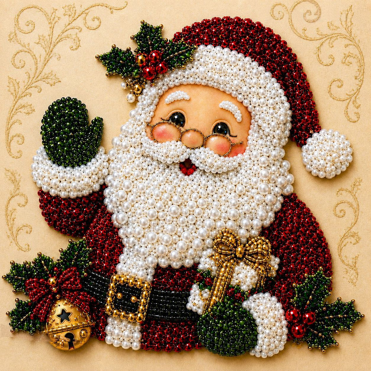 Christmas Santa Claus Pearl Art DIY Kit,  Cute 3D Diamond Painting Crafts, DIY Home Decor Wall Art, Perfect DIY Holiday Party Gift for Beginners,DIY handicrafts,Christmas gifts, birthday gifts