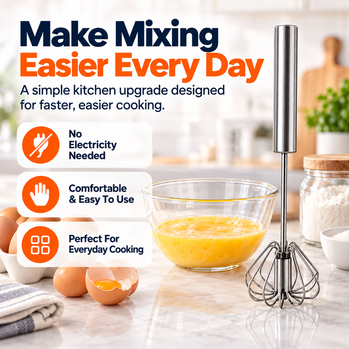 🎃𝐇𝐚𝐥𝐥𝐨𝐰𝐞𝐞𝐧 𝐌𝐞𝐠𝐚 𝐒𝐚𝐥𝐞  | Stainless Steel Hand-Push Rotary Whisk – Semi-Automatic Egg Beater, Milk Frother & Mixer