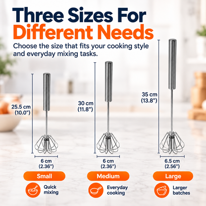 🎃𝐇𝐚𝐥𝐥𝐨𝐰𝐞𝐞𝐧 𝐌𝐞𝐠𝐚 𝐒𝐚𝐥𝐞  | Stainless Steel Hand-Push Rotary Whisk – Semi-Automatic Egg Beater, Milk Frother & Mixer