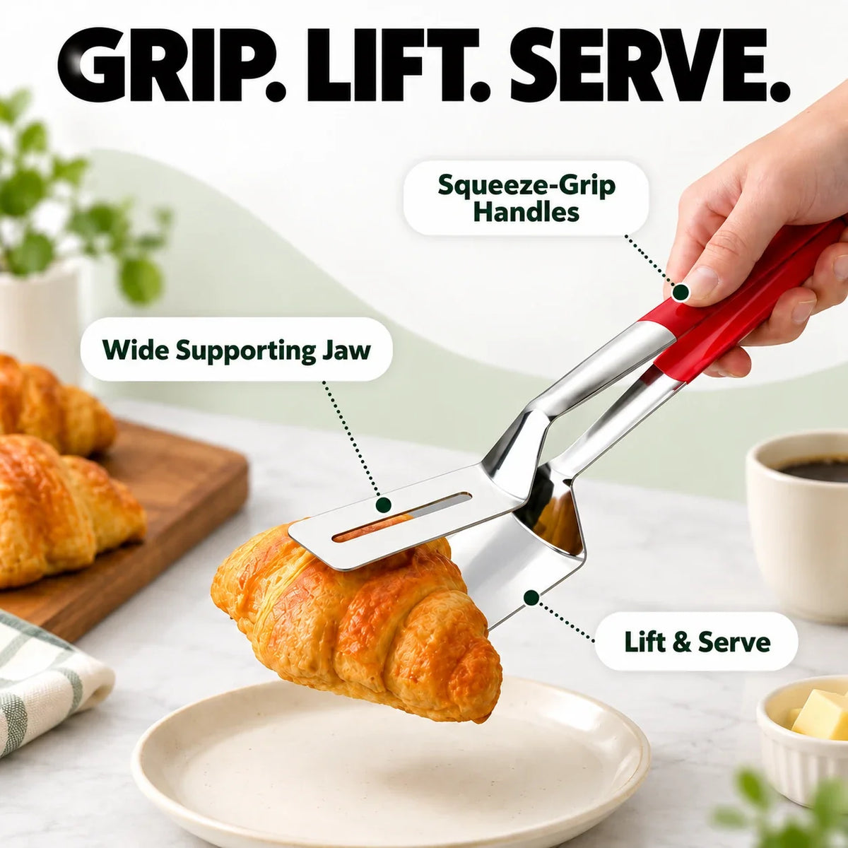 🍳 Upgrade Your Cooking! 2-in-1 Stainless Steel Meat Flipper & Spatula Tongs | Easy Grip, Lift & Serve 🔥