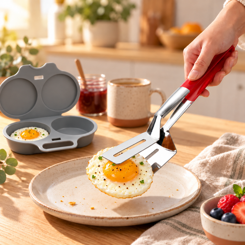 🍳 Upgrade Your Cooking! 2-in-1 Stainless Steel Meat Flipper & Spatula Tongs | Easy Grip, Lift & Serve 🔥